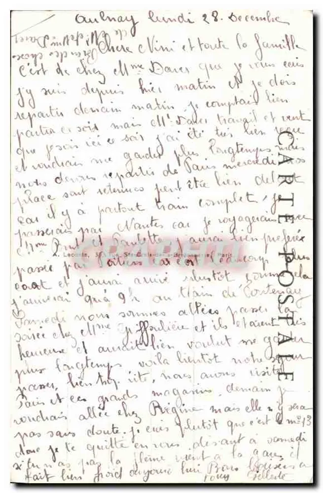 Paris — A Sacré-Cœur — 57. — Editor: TILLARD - Verso