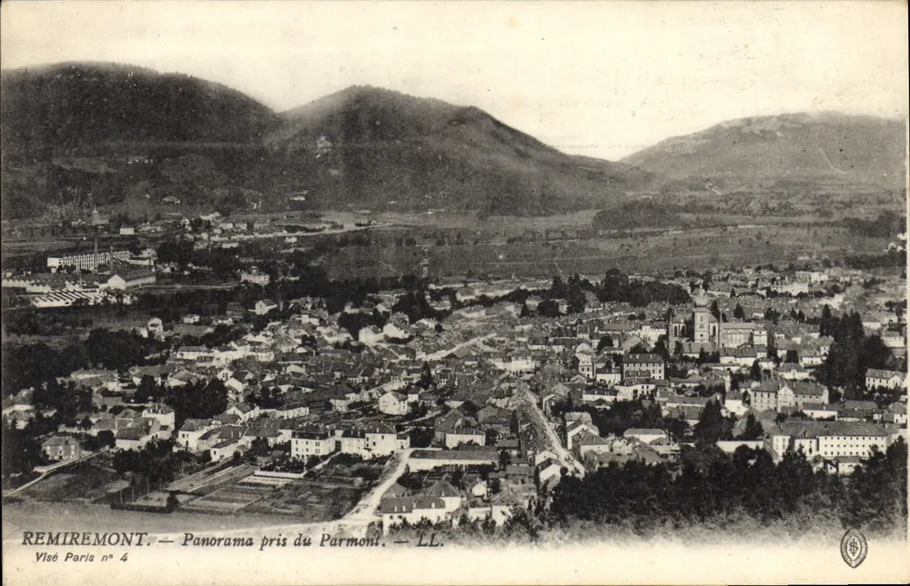 Remiremont — Panorama tirado do Parmont — Visé Paris n° 4 — LL - Frente
