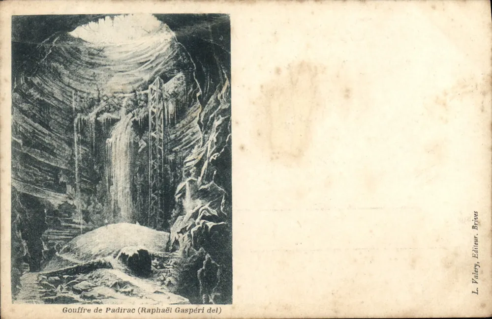 Gruta de Padirac (Raphaël Gaspéri del) — Editor L. Valery, Brives - Frente