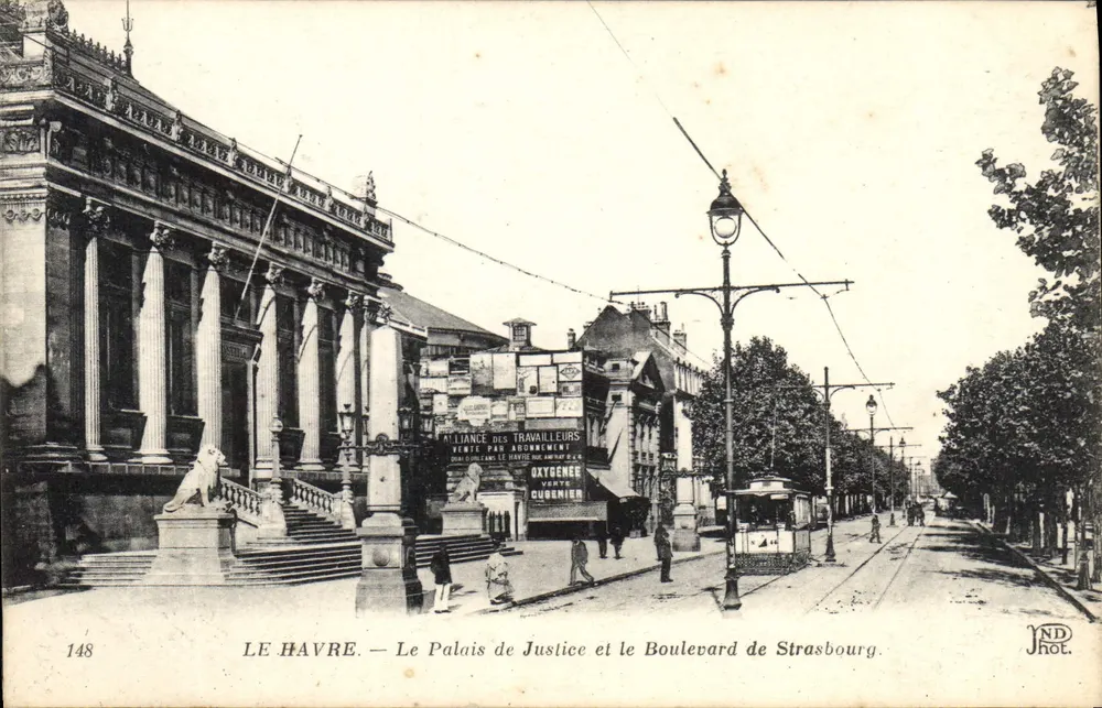 Le Havre — Das Justizpalast und der Boulevard de Strasbourg — ND Hot, n°148 - Vorderseite