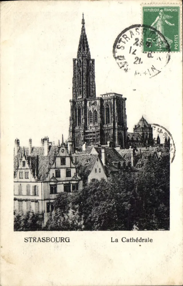 Estrasburgo — A Catedral — Editor desconhecido, número de série não visível - Frente