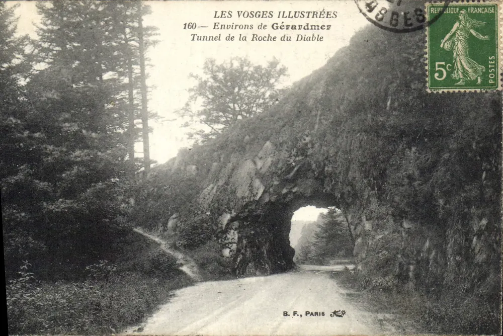 Tunnel der Teufelsfelsen — Umgebung von Gérardmer — B. F., Paris, Nr. 160 - Vorderseite