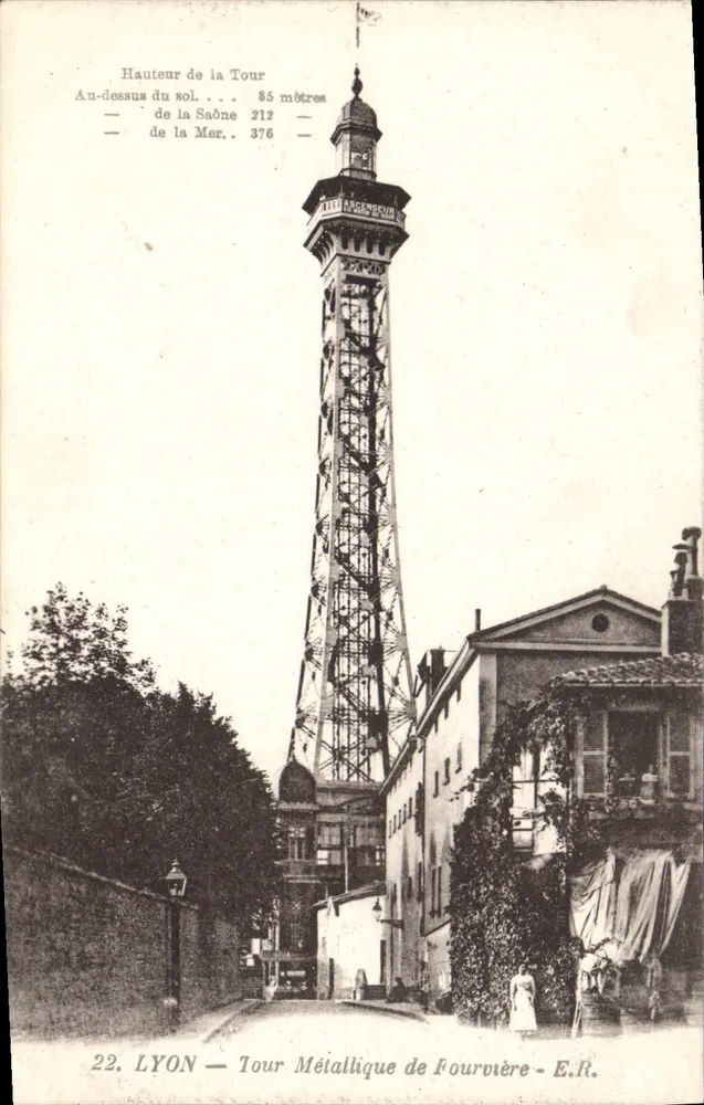LYON — Torre Metálica de Fourvière — E.R. - Anverso