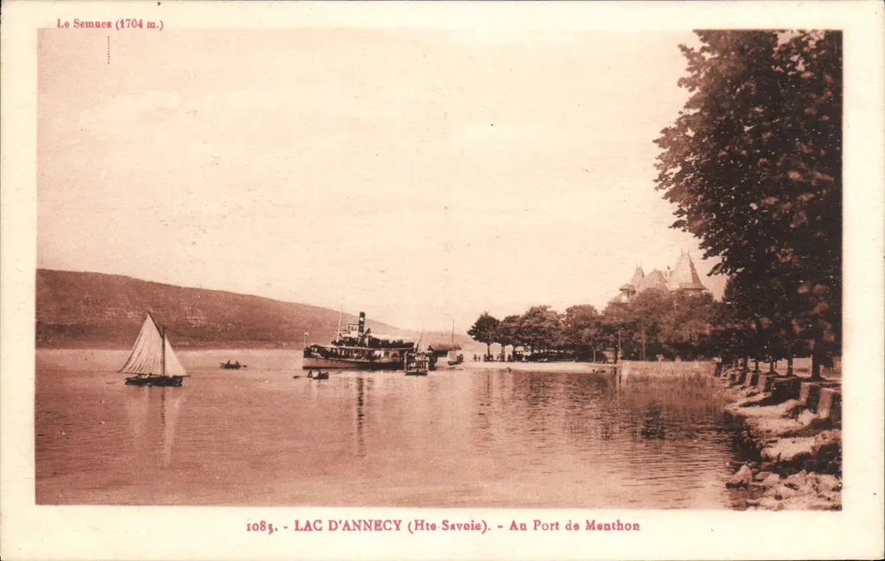 See Annecy (Haute-Savoie) — Am Hafen von Menthon — L. Feuraz, Verlag (Haute-Savoie) - Vorderseite