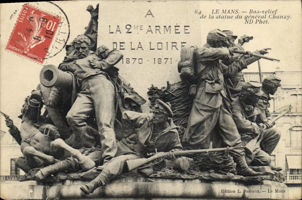 Le Mans — Reliefdarstellung der Statue des Generals Chanzy — Edition L. Jomiaux - Vorderseite