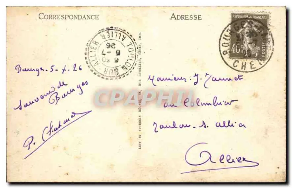 Bourges — Facha do Palácio Jacques-Cœur — LL - Verso