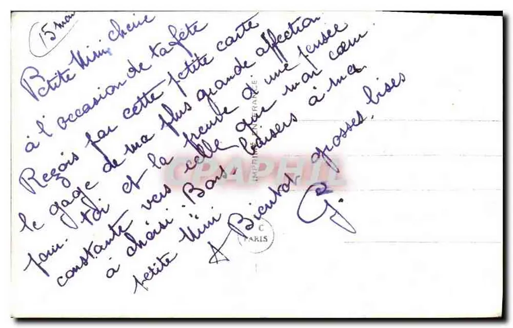 Paisagem com igreja — decoração floral — editor PC, n° 4228 - Verso