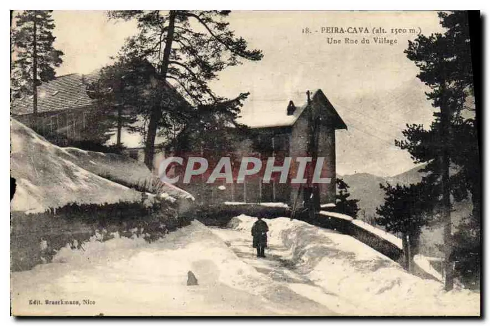 PEIRA-CAVA (alt. 1500 m.) — Uma Rue do Village — Edit. Brasckmann, Nice - Frente