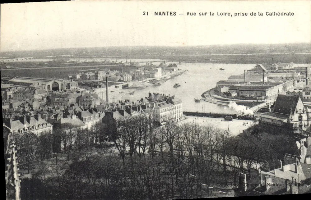 NANTES — Ansicht über die Loire, Ansicht von der Kathedrale — Sammlung Chapeau, Nantes - 3e Imp. 21 - Vorderseite