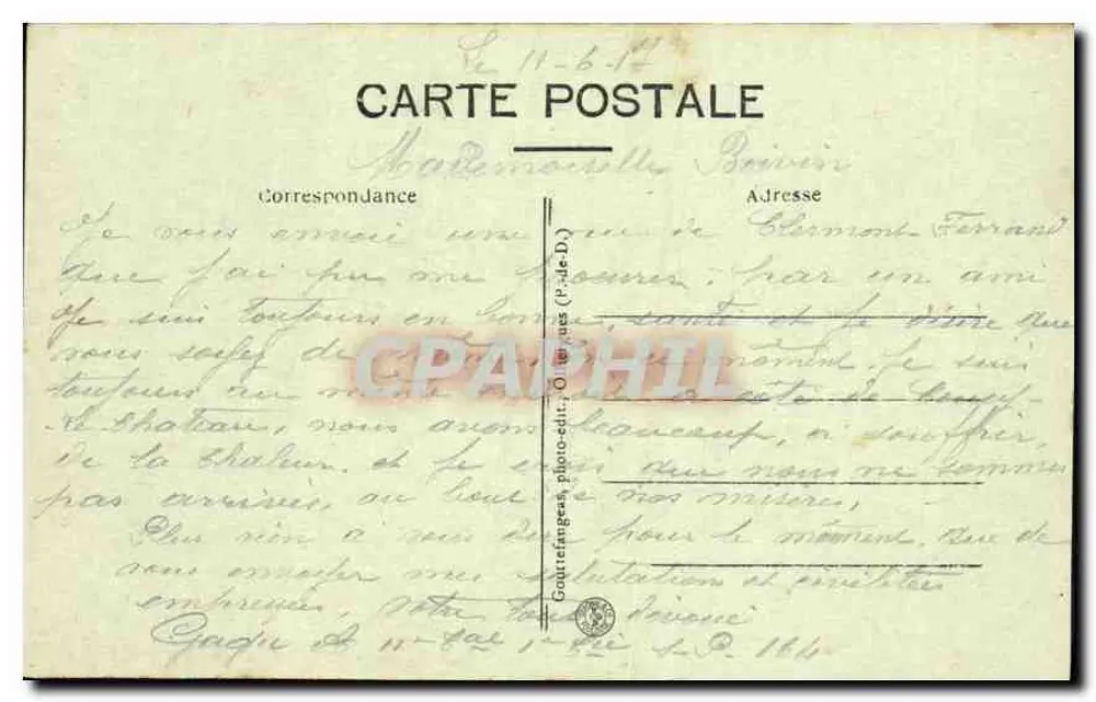 Clermont-Ferrand — A Catedral — G. d'O. n°432 - Verso