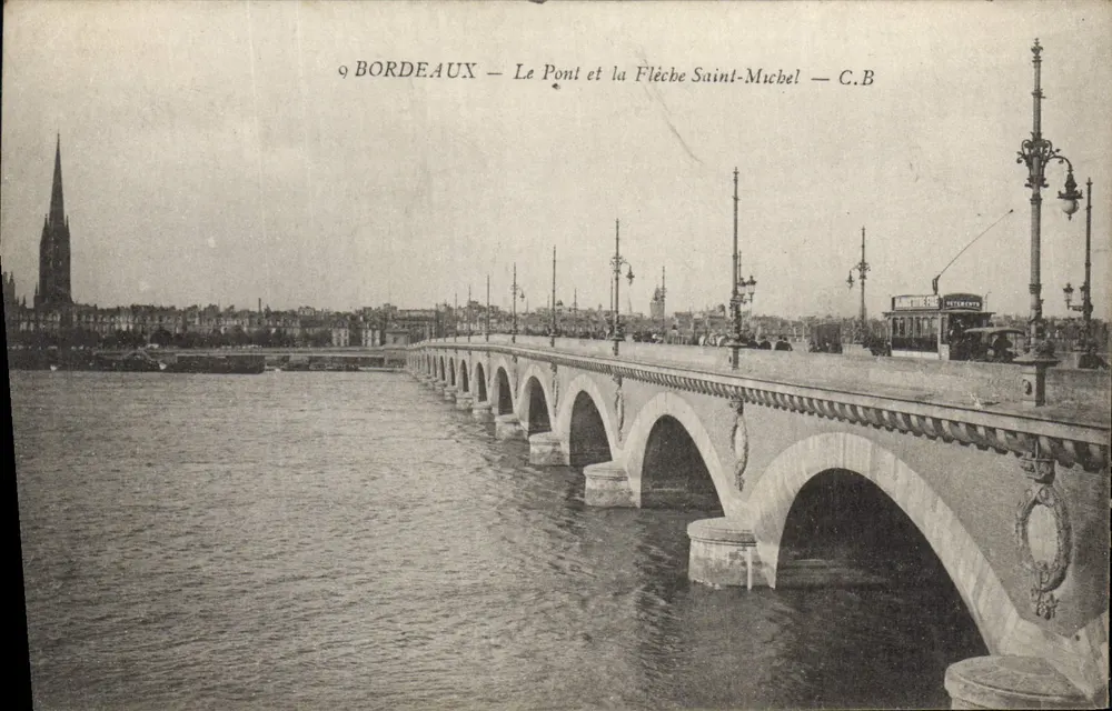 Bordeaux — Il Ponte e la Torre di San Michele — C.B - Recto