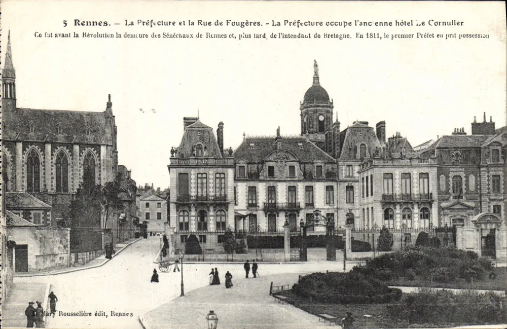 Rennes — Die Präfektur und die Rue de Fougères — Verlag Mary Roussellière, Nr. 5 - Vorderseite