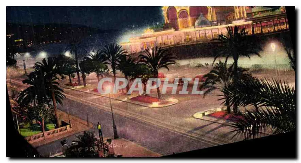 Nice — A Jotée. Promenade — Efeito de Noite — Edições Les Belles Éditions, Nice - Frente