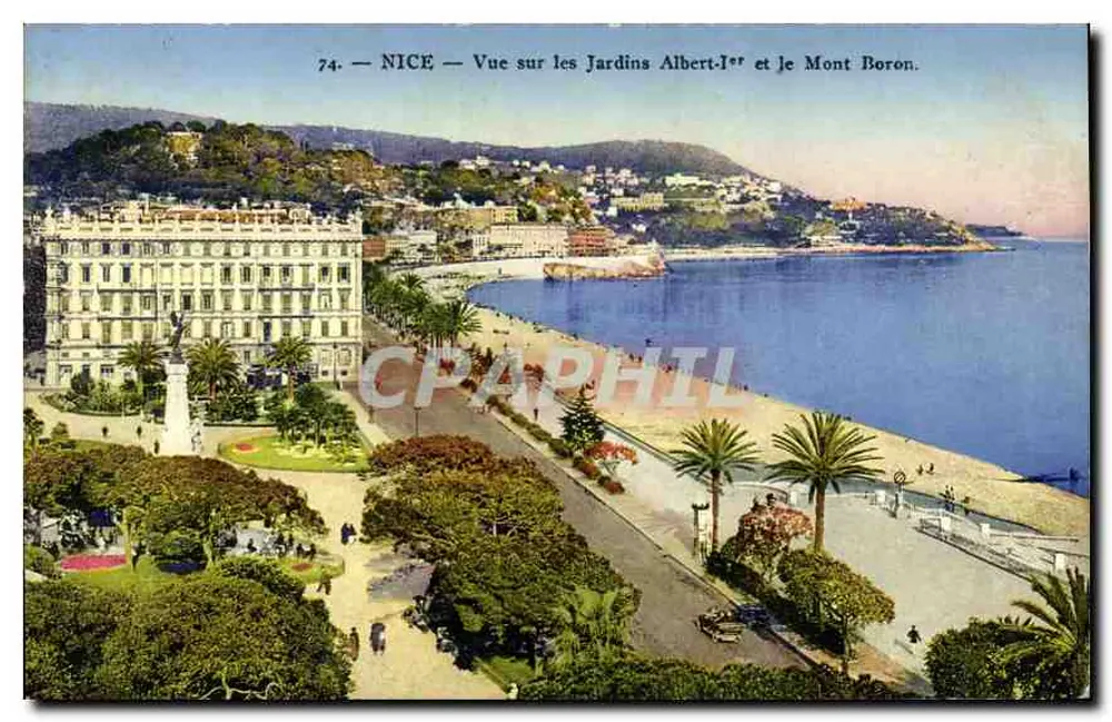 Nice — Ansicht der Jardins Albert-Ier und des Mont Boron — G. Lemaître & Cie, Verleger, Nice - Vorderseite