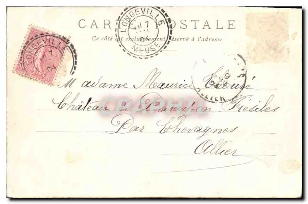 A Madeleine e a Rue Royale — Paris — Carta postal editada por J. Coulon & Cie - Verso