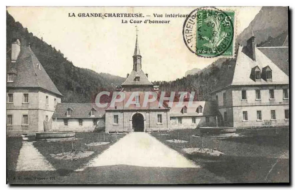 La Grande-Chartreuse — Vue intérieure. La Cour d'honneur — Éditeur J. V. Lhote, N° 101 - Vorderseite