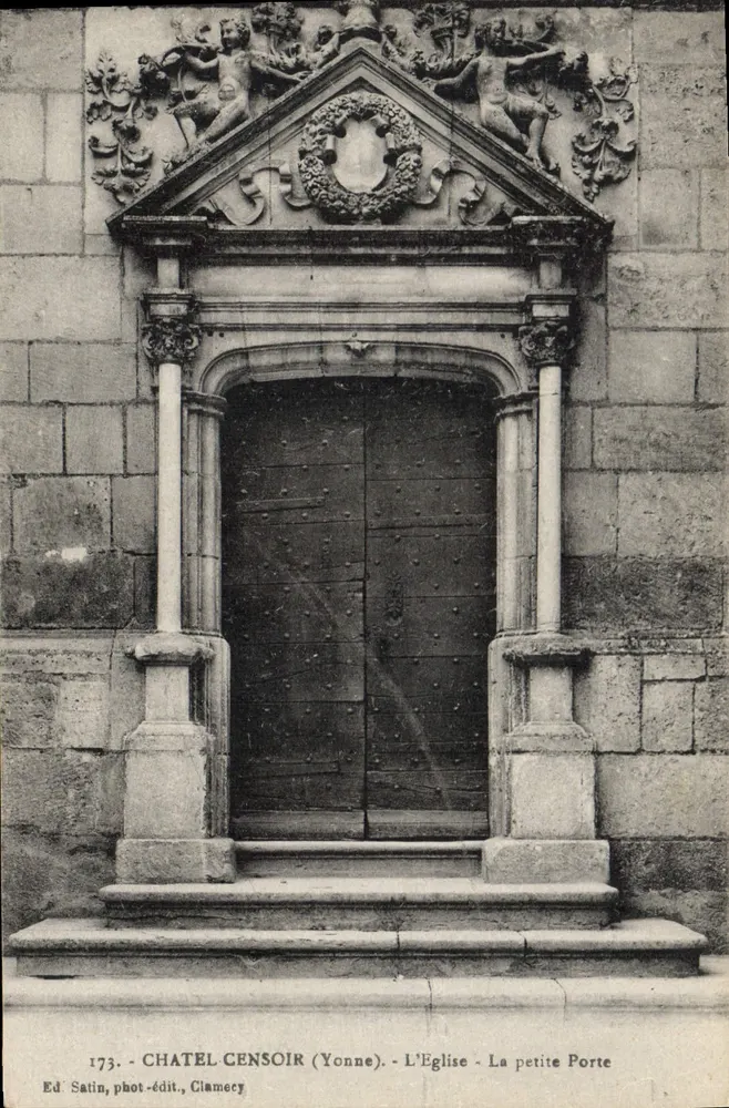 Châtel-Censoir (Yonne) — Kościół - Mała drzwi — Wyd. Satin, fot.-wyd., Clamency - Awers