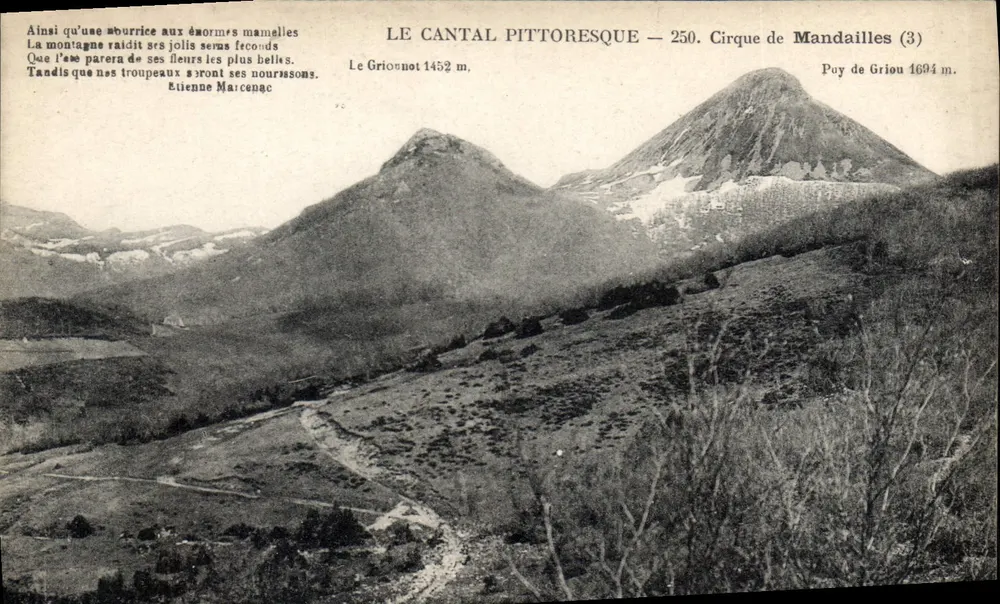 O Cantal pitoresco — Cirque de Mandailles (3) — Editor Étienne Marcenac - Frente