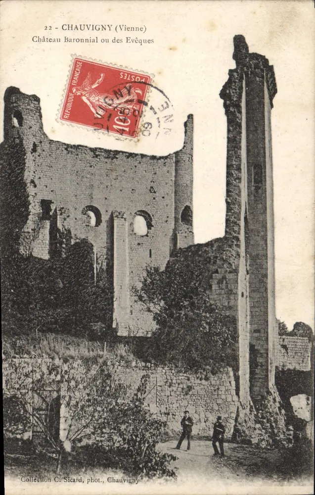 Baronialer Schloss oder der Bischöfe — Chauvigny (Vienne) — Sammlung C. Sicard, Foto Chauvigny - Vorderseite