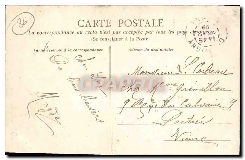 Baronialer Schloss oder der Bischöfe — Chauvigny (Vienne) — Sammlung C. Sicard, Foto Chauvigny - Rückseite