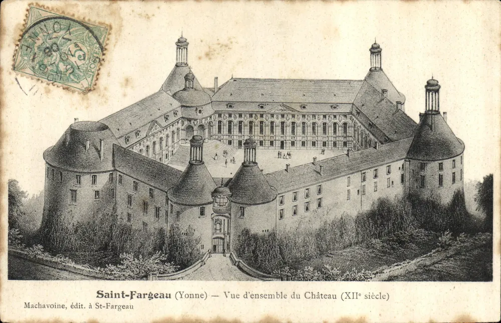 Saint-Fargeau (Yonne) — Übersicht des Schlosses (12. Jahrhundert) — Machavoine, Verlag in St-Fargeau - Vorderseite