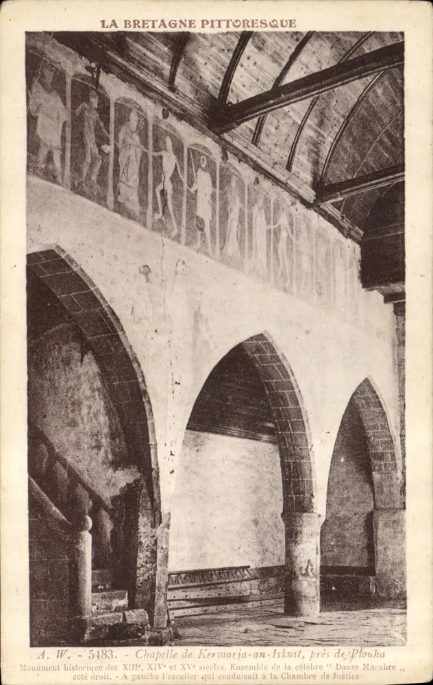 Kapelle von Kermaria-an-Iskut, nahe Plouha — Ensemble der berühmten 'Totentanz' — A.W. - 5483 - Vorderseite