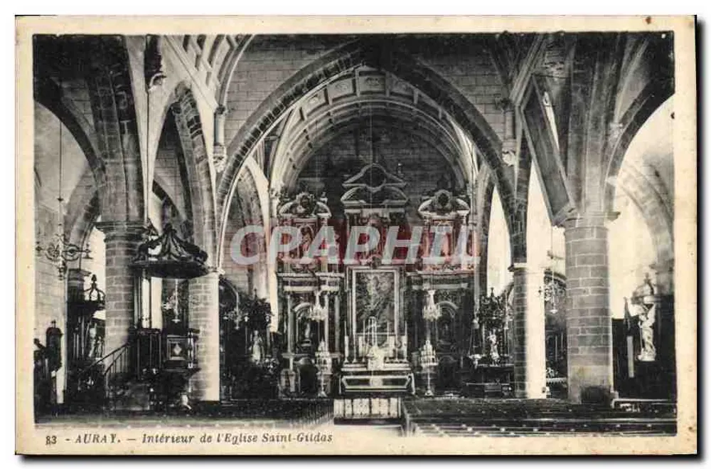 Auray — Interior da Igreja de Saint-Gildas — G. Arlou, editor - Frente