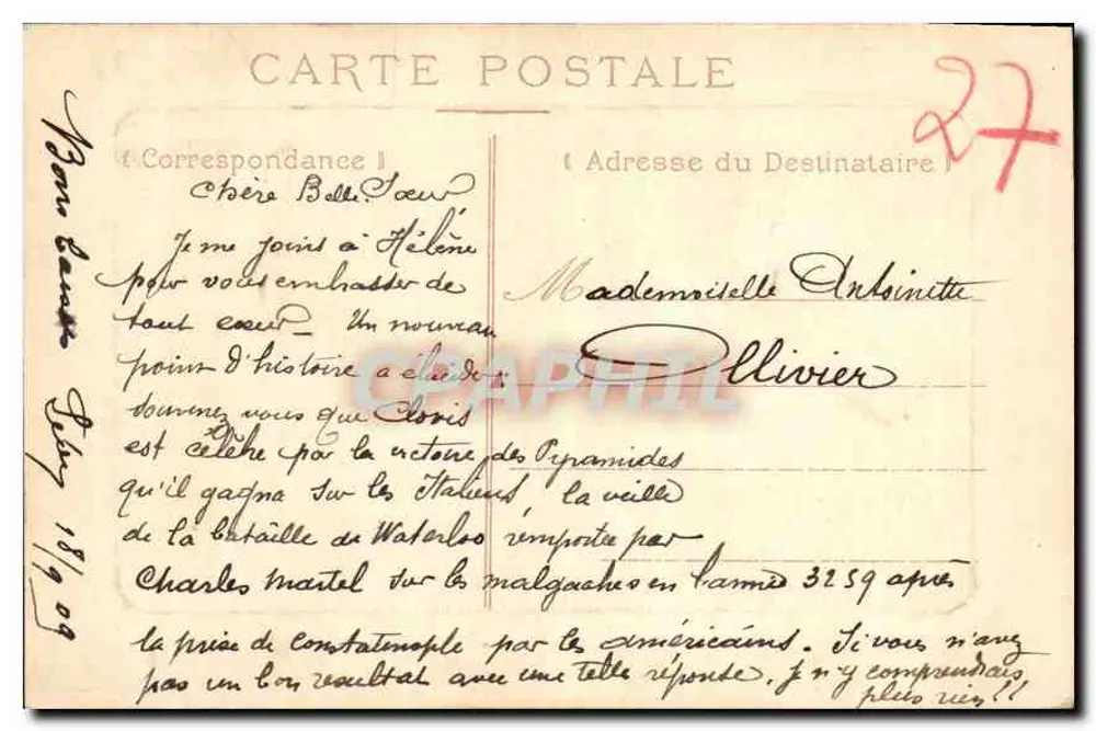 Beaumont-le-Roger — Oude poort van de abdij — ed. Mayer & Imp. (verso) - Achterkant