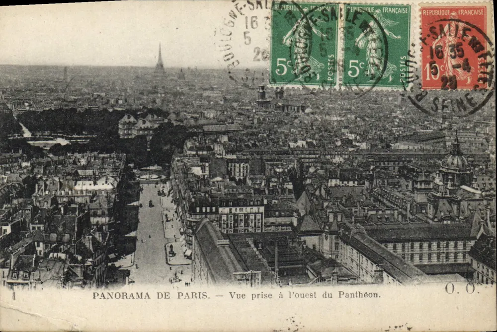 Panorama von Paris — Ansicht vom Westen des Panthéons — O.O. - Vorderseite