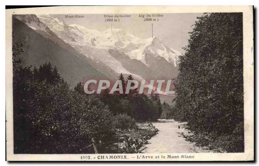 Chamonix — O Arve e o Mont-Blanc — L. Morand, fot.édit. (Haute-Savoie) n°1002 - Frente