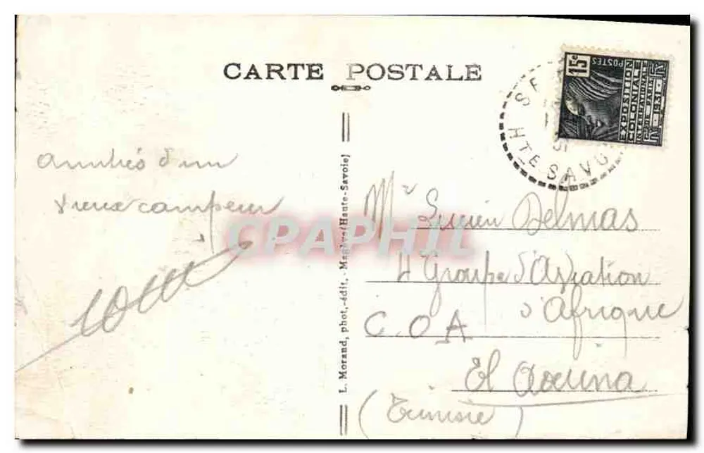 Chamonix — O Arve e o Mont-Blanc — L. Morand, fot.édit. (Haute-Savoie) n°1002 - Verso