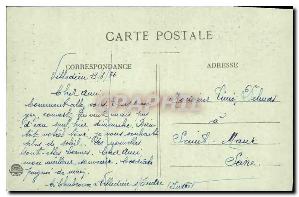 Garcillesse — La Roche-Fendue — Uitgever G. G. Châteauroux, n° 4023 - Achterkant