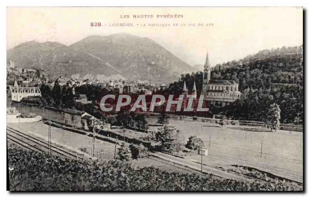 Lourdes - Die Basilika und der Pic du Jze — Les Hautes Pyrénées, n°828 - Vorderseite