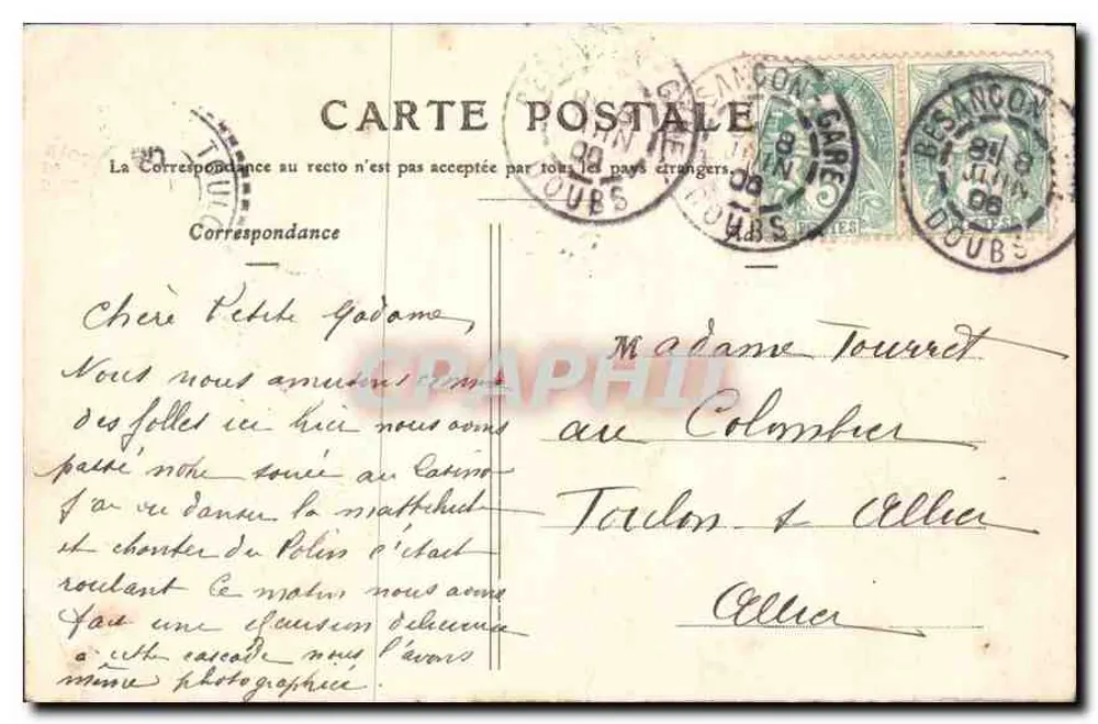 Besançon — Cachoeira do Bout du Monde — Editor: S. LARDY - N° 45 - Verso