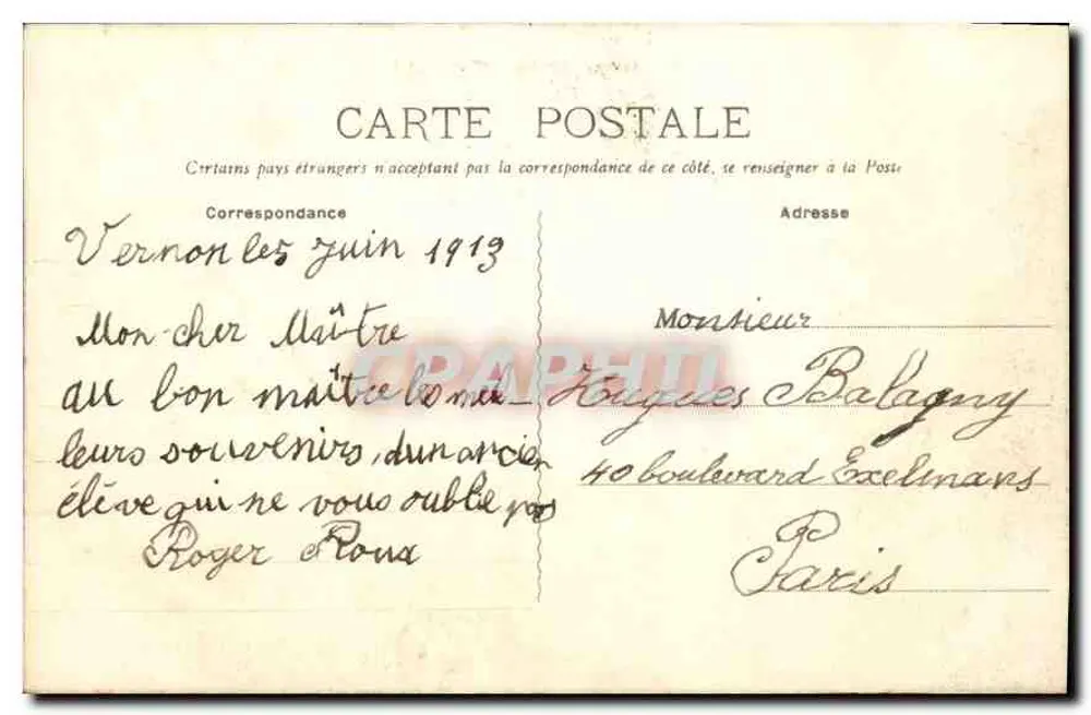 Vernon - Avenue Thiers und Place de la République — Verlag Fautret, n°34 - Rückseite