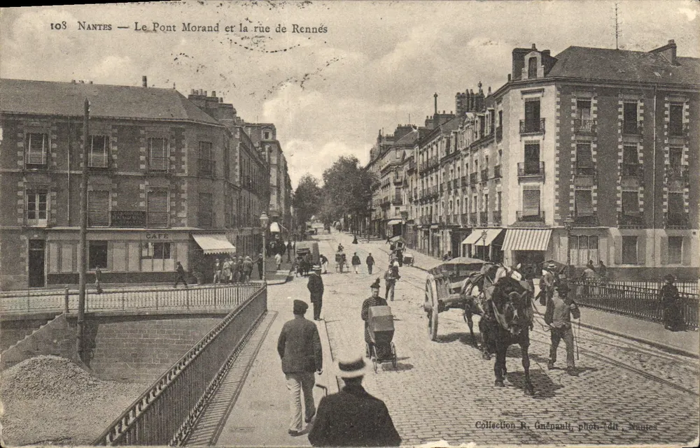 NANTES — Der Pont Morand und die rue de Rennés — Collection R. Guénauli, phot.-édit. Nantes - Vorderseite