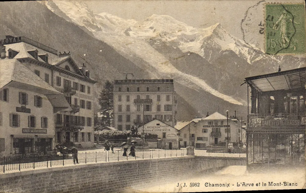 Chamonix - O Arve e o Mont-Blanc — J.J. 5982 — Jullien Frères, Genève - Frente