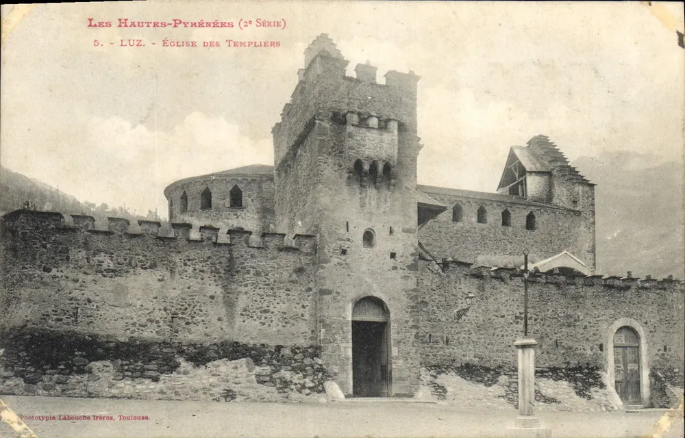 Luz - Kirche der Templer — Les Hautes-Pyrénées (2. Serie) — Phototypie Labouche Trères, Toulouse - Vorderseite