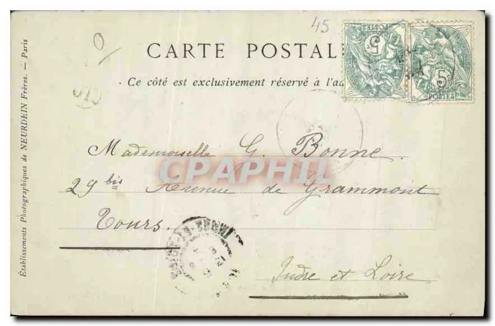 Orléans — Perspectiva da Rue Jeanne d'Arc — Editor: M. Hendous Grammont & Grand'Amire - Verso