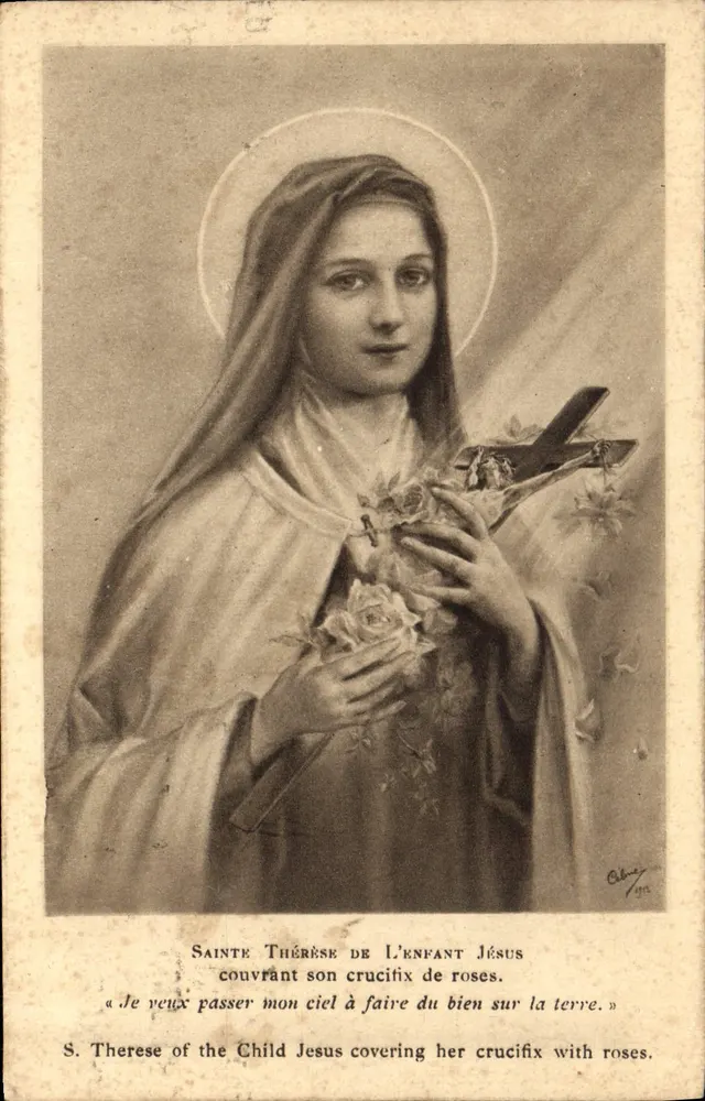 Heilige Thérèse vom Kindlein Jesus — mit Rosen-Kreuz — Verlag Oliby, n° 194 - Vorderseite