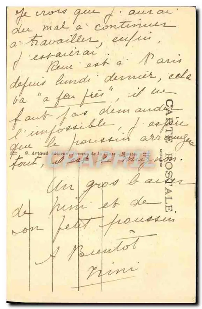 Laval — Vista geral em direção ao viaduto — Editor G. Artaud, n° 128 - Verso
