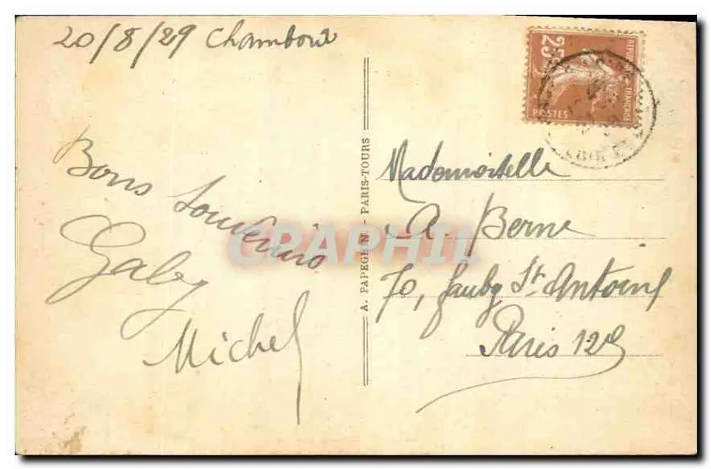 Chambord - O Castelo - Fachada Meridional — A. Papeg - Paris-Tours, n°6 - Verso