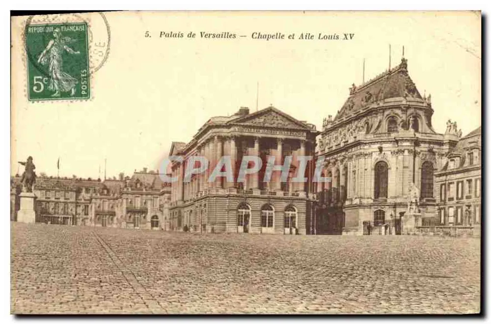 Schloss Versailles — Kapelle und Flügel Louis XV — Héliotypie Bourdier et Faucheux - Vorderseite