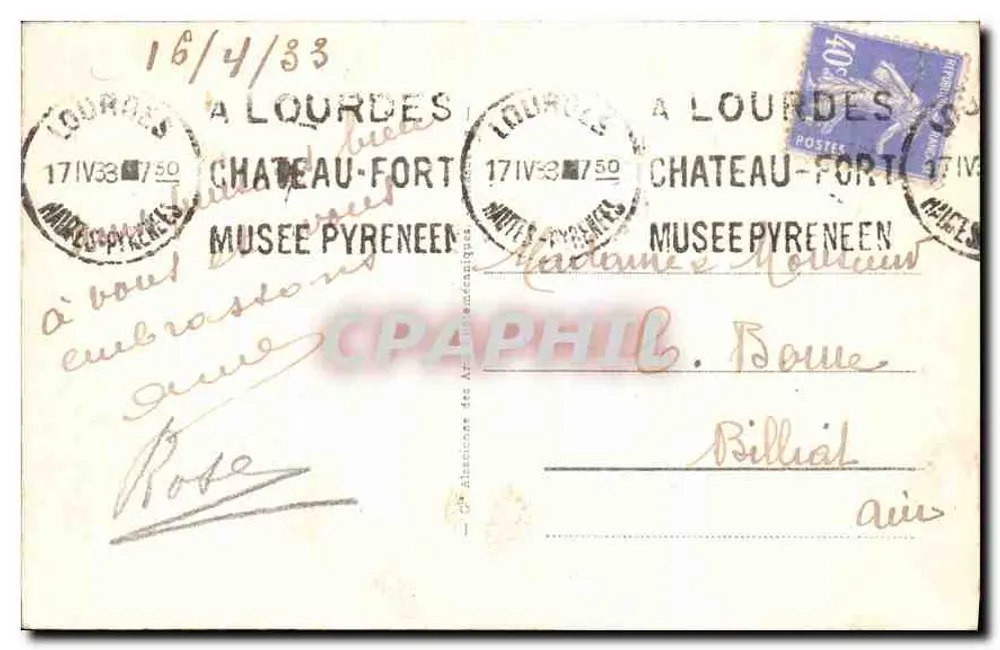 Lourdes - A Gruta — editor desconhecido, n° 166 - Verso