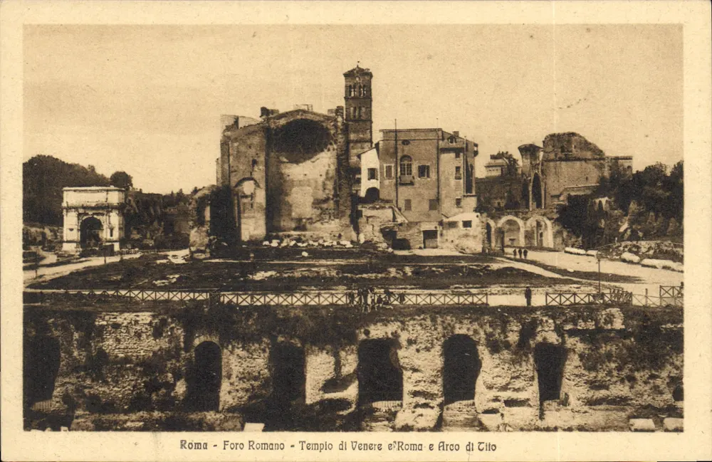 Rom - Römisches Forum - Tempel der Venus und Siegesbogen des Titus - Vorderseite
