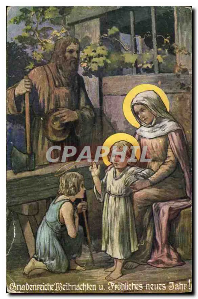 Sagrada Família — Natal e Ano Novo — Verlag F. Kühniger, Würzburg - Frente