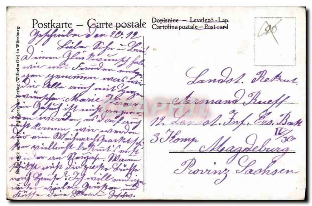 Sagrada Família — Natal e Ano Novo — Verlag F. Kühniger, Würzburg - Verso