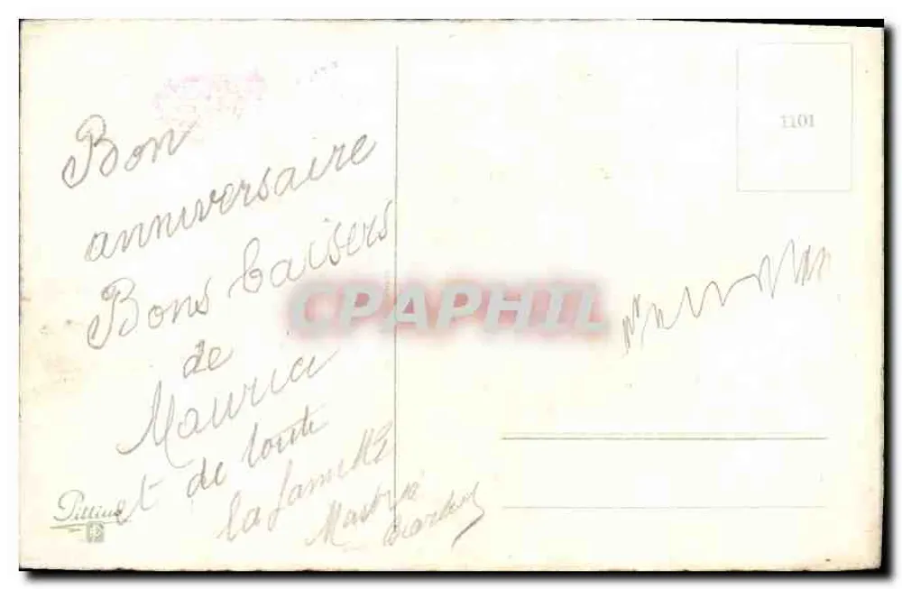Bouquet de roses — Aniversário — editor não identificado, n° de série 1101 - Verso