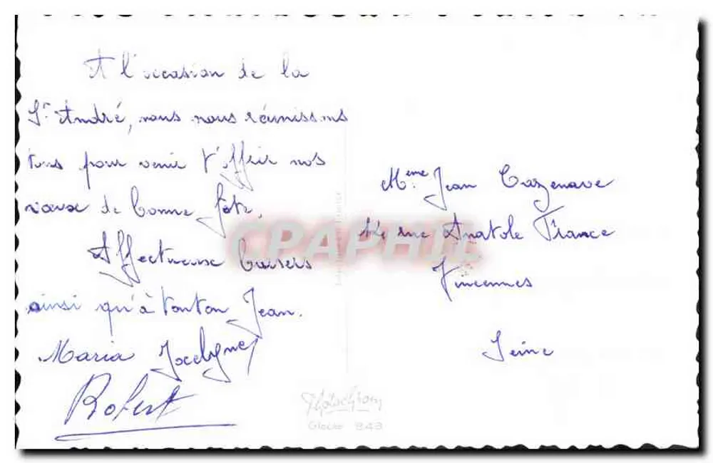 Rosas e joias — Boa Festa — Carta postal ilustrada - Verso