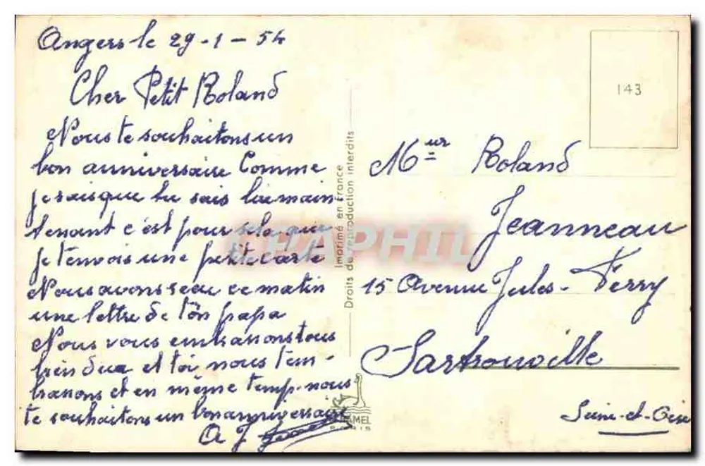Buquê de rosas — Aniversário — Editor não identificado, número de série não visível - Verso
